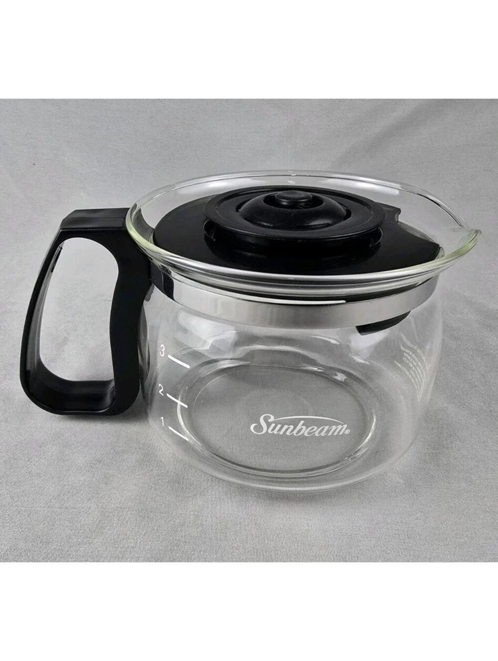 Sunbeam 4 Cup Glass Coffee Carafe Model 4929 Black Fits Coffeemaker 4279